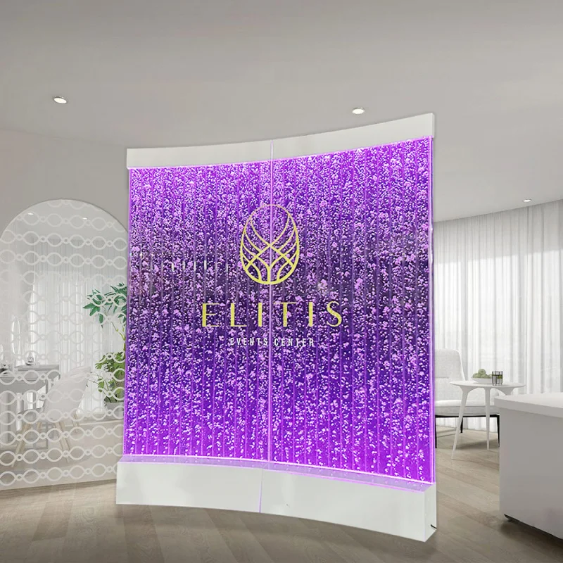 Custom.LED مقسم أو تقسيم الغرفة المنحني، تأثير ملون على جدار الفقاعات المتحركة #2
