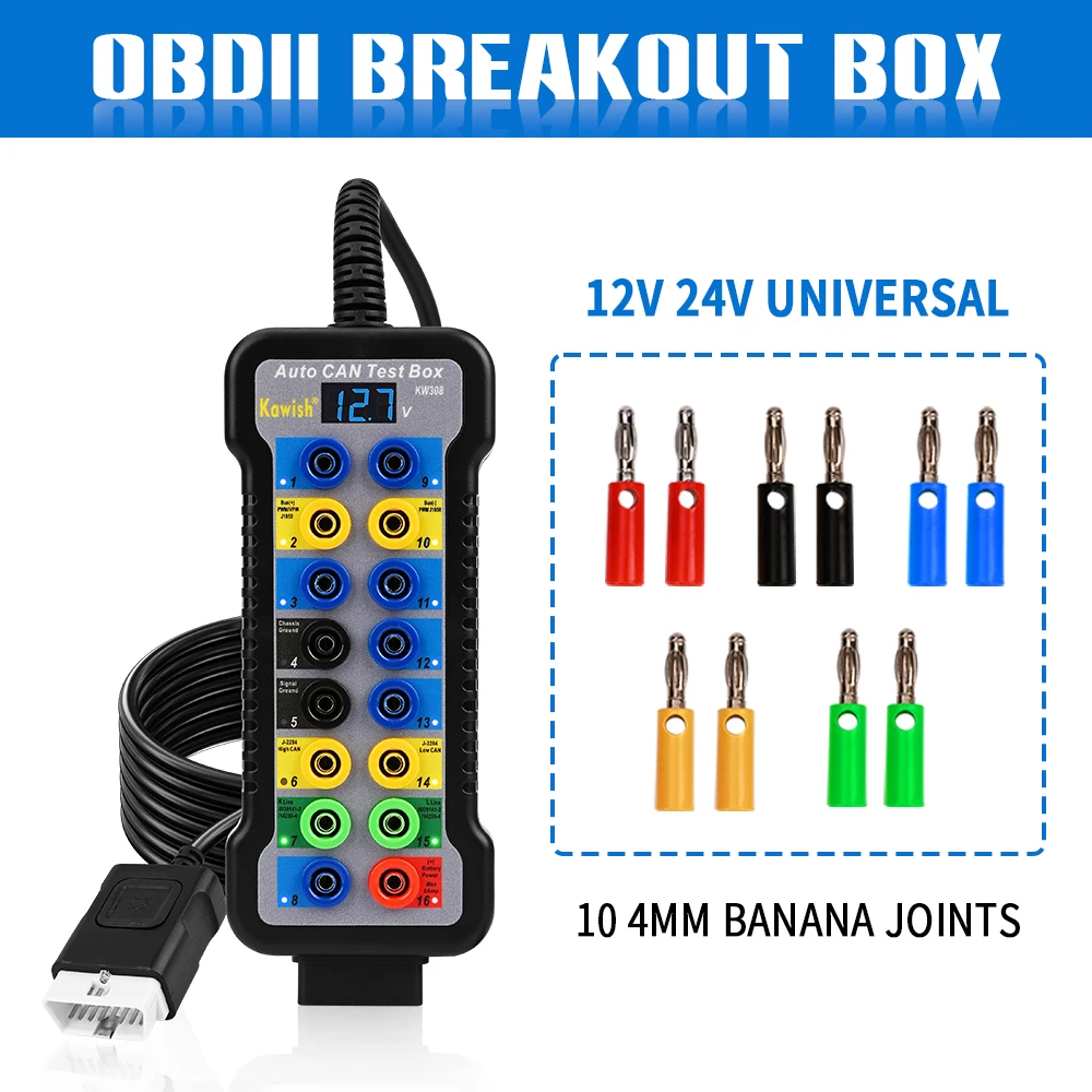 2026 OBDII Auto Car Break out Box Obd Breakout Box Car Protocol Detector with Pin out Car Obd2 Interface Monitor for Vehicle
