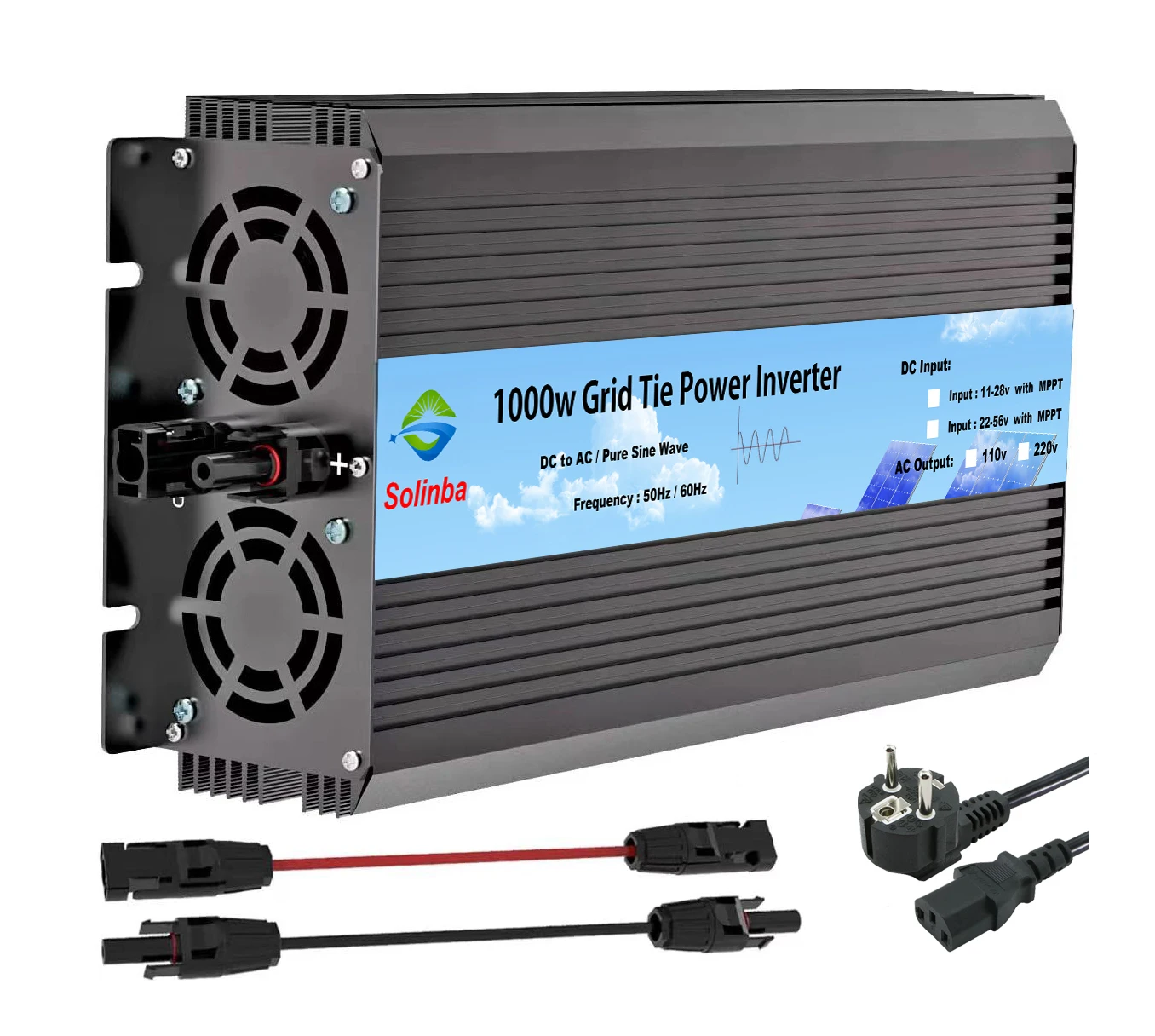 1000w microinverter DC46-114v to AC90-130v Solar Inverter MPPT Pure Sine Wave PV Converter