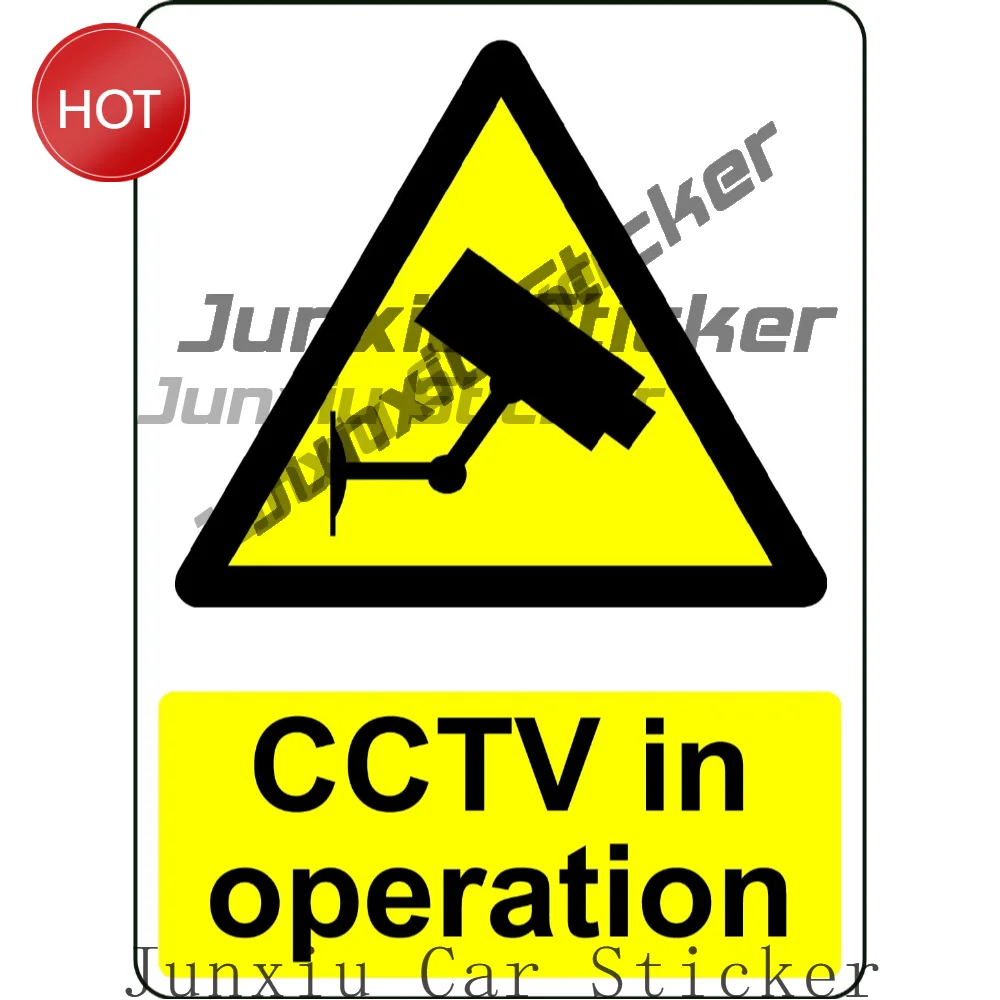Warning CCTV In Operation PVC Sticker For Office Doors And Property Entrance Panels Security Monitoring Notice Decal