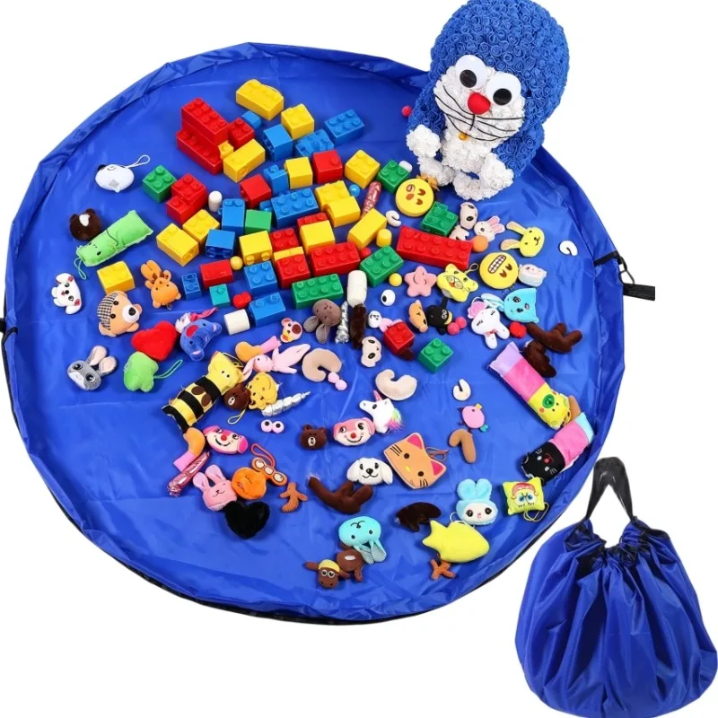 Multifunktionale Aufbewahrungstasche für Kinderspielzeug, tragbare Spielmatte für Bausteine, Spielzeug-Organizer mit Kordelzug für Kinder, zur Aufbewahrung zu Hause. – Detail 4