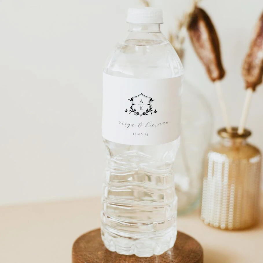 30pcs Wedding Water Bottle Label, Custom Water Bottle Label for Baby Shower, Customizable Water Bottle Label for Bridal Shower
