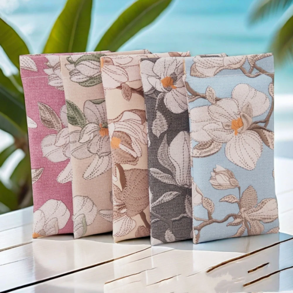 

Retro Flower Glasses Bag Women Portable PU Leather Sunglasses Reading Glasses Storage Bag Unisex Automatic Closing Eyewear Pouch