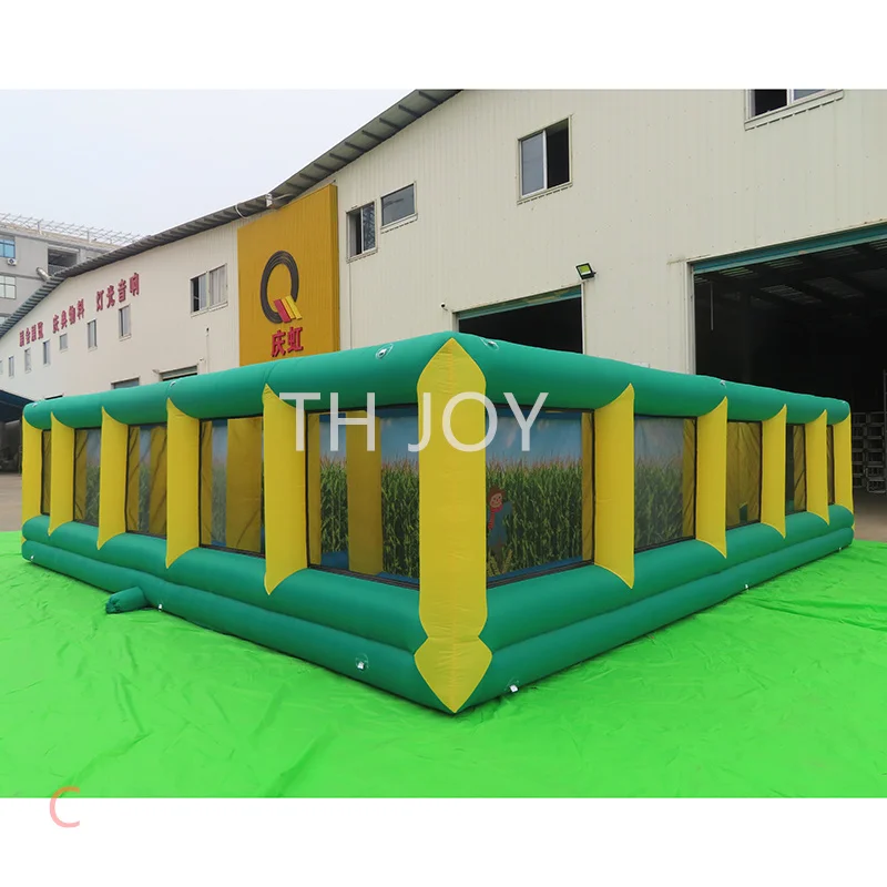 8x8m gigante gonfiabile Halloween huanted house mais farm labirinto gonfiabile labirinto arena laser tag giochi con ventilatore