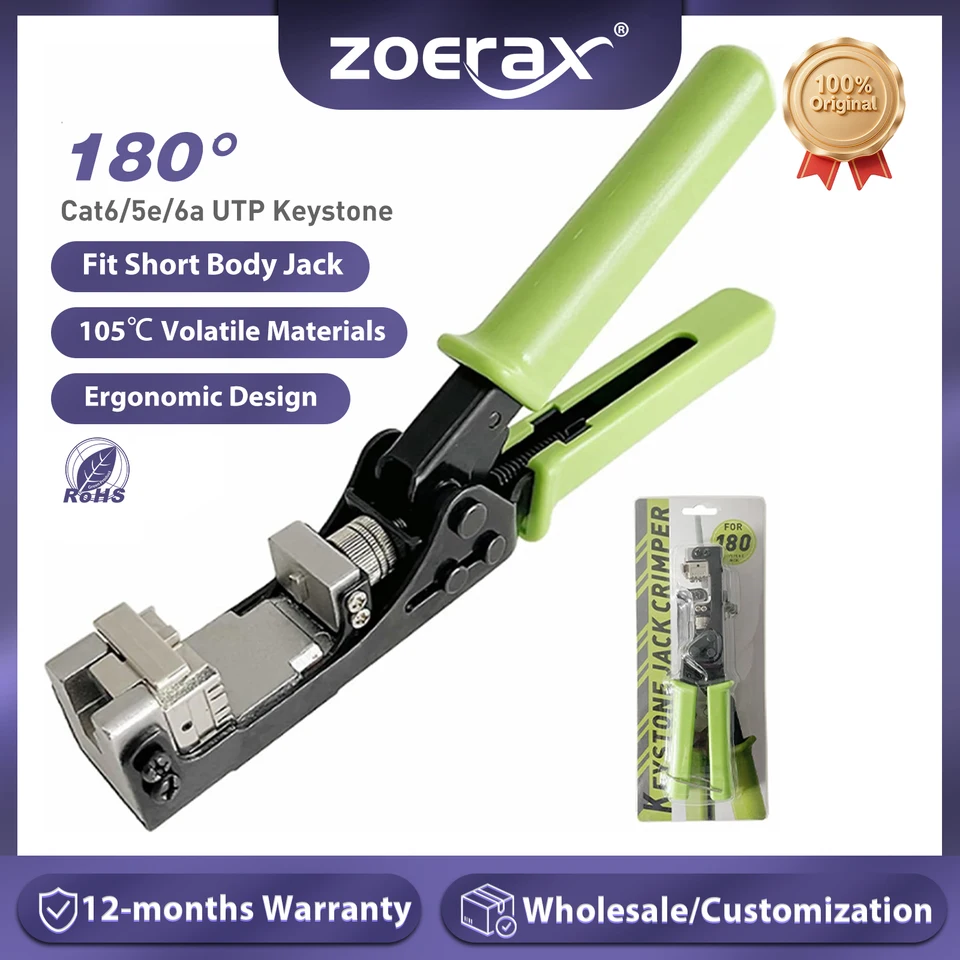 ZoeRax 180° Network Module Wire Cutter RJ45 Keystone Jack Punch