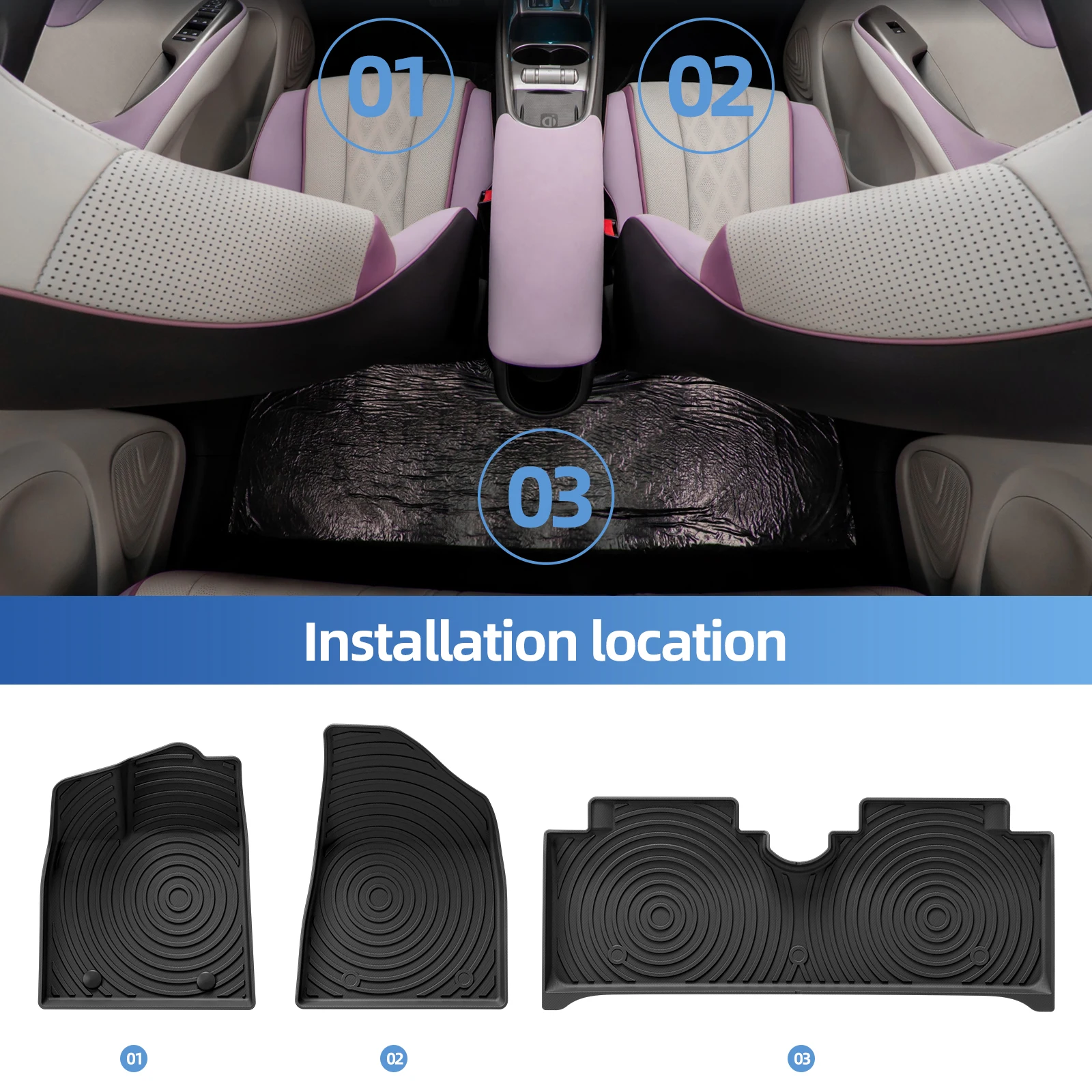 Smabee for BYD Dolphin (Not Surf/Mini) 2021-2026 TPE Car Floor Mats Trunk Pad Foot Mat Odorless Tray Protection BLACK