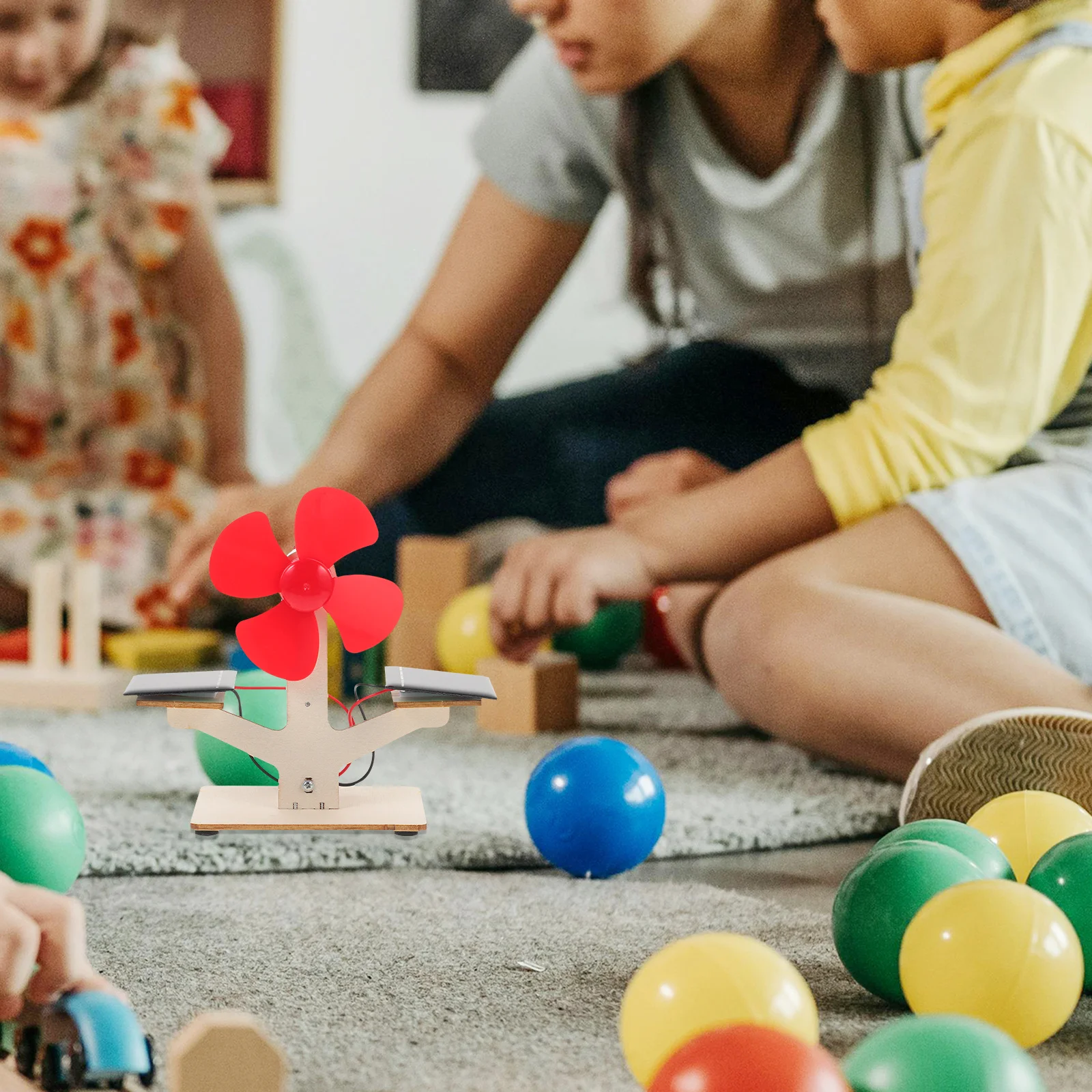 

1Set Solar Fan DIY Wooden Assembly Educational Kit for Kids Science Creativity Learning Classroom Gift DIY Solar Fan Model