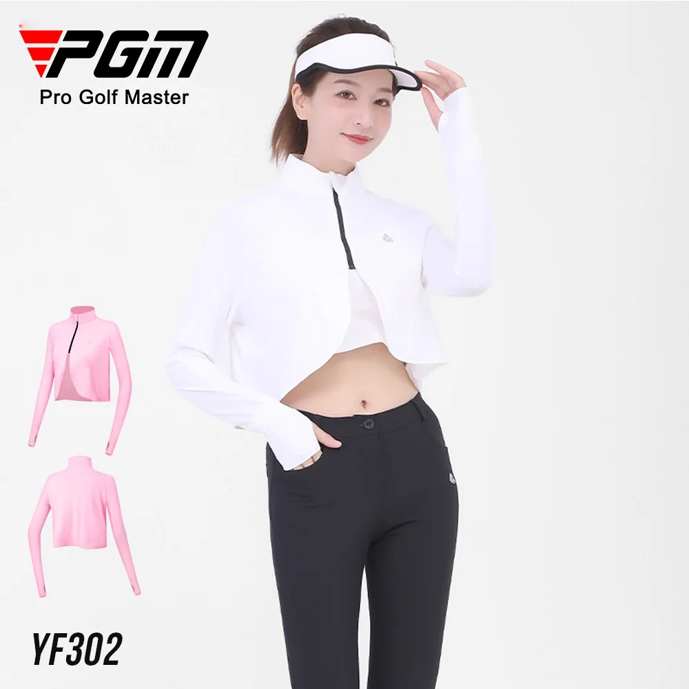 

PGM Tennis Baseball Women Golf Shirts Summer Ladies Ice Silk Sunscreen Shawl Women Long Sleeve Shirts Quick Dry Golf Tops YF302