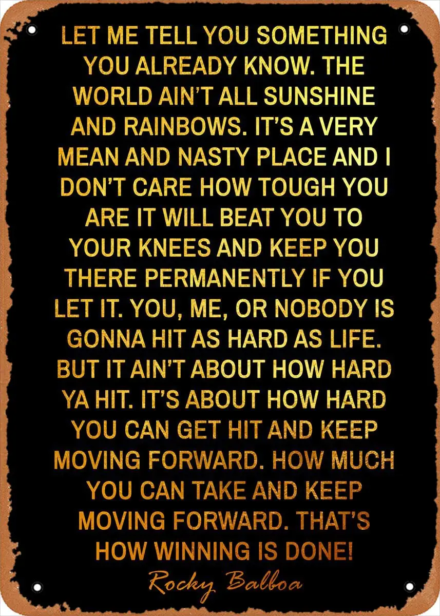 Quotes Metal Tin Sign 8 x 12 in Vintage Poster Man Cave Decorative, 8inch*12inch sign