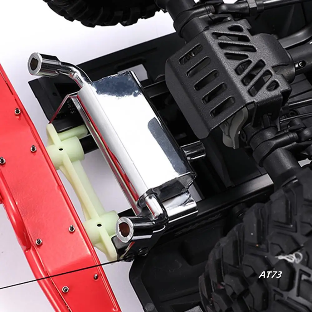 Tubo de escape de metal, coletor de escape de gás, tanque de combustível para traxxas trx4 92076-4 ford bronco rc crawler, peças de atualização