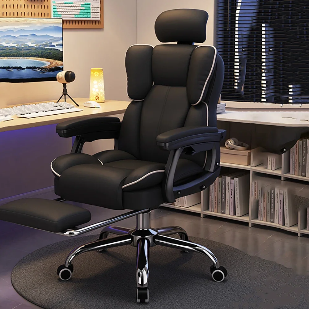 Cómoda silla De oficina ergonómica, cojín, reposabrazos, silla De juegos moderna De lujo, giratoria, Chaise De Gaming, muebles De oficina