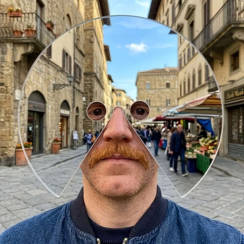 Reflective Mirror Half Face Mask Funny Prank Costume Stylish Street Photography Party Decor For Men Women Photo Shooting Gift