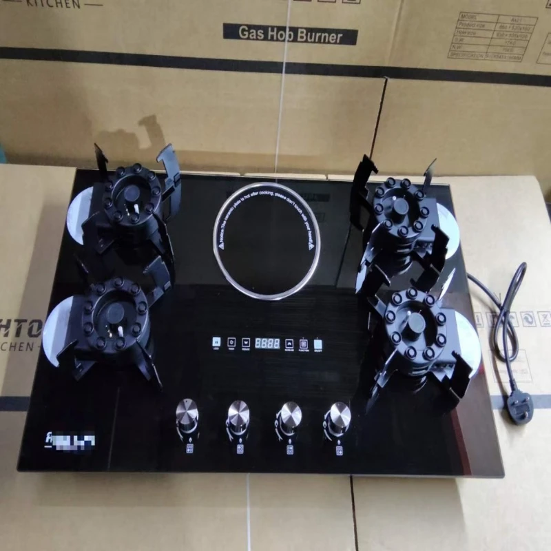 Flap 4 gas 1 electricity 5 multi-head gas stove electric ceramic stove gas and electricity combination