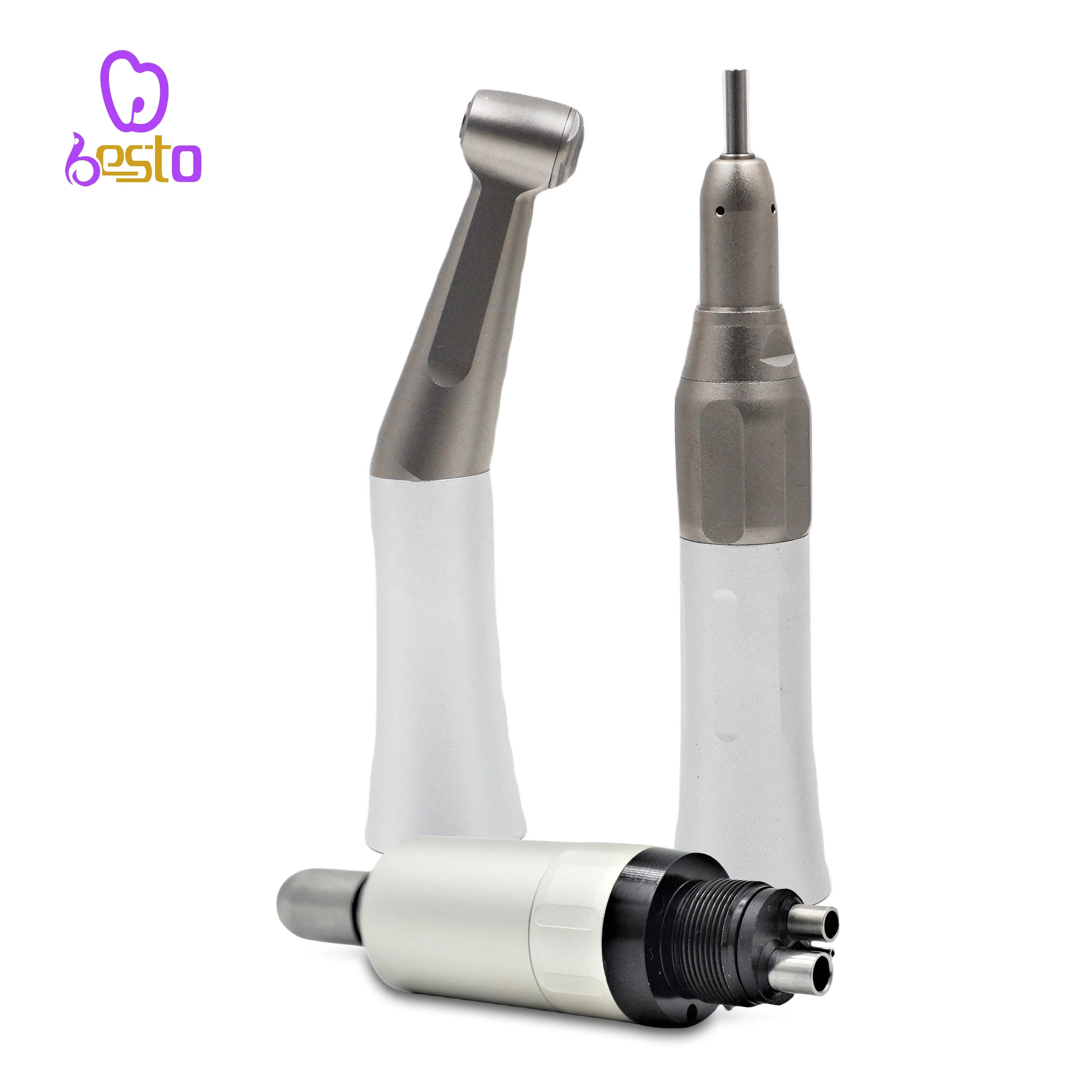 

BESTO FX Series 4 Hole External Handpiece Kit Contra Angle Straight Air Motor Stainless Steel den tal Low Speed Handpiece Set