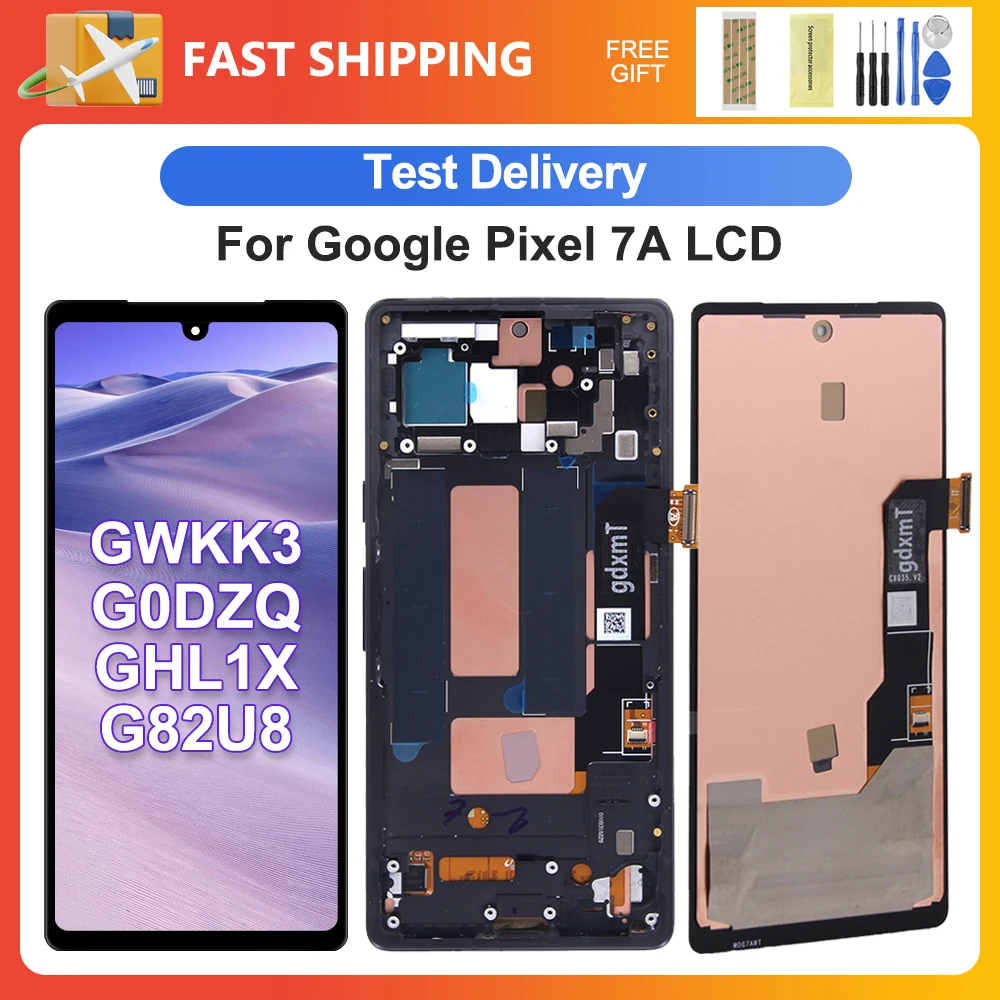 For Google Pixel 7A 6.1\'\'For AMOLED Google Pixel 7A GWKK3 GHL1X G0DZQ LCD Display Touch Screen Digitizer Assembly Replacement