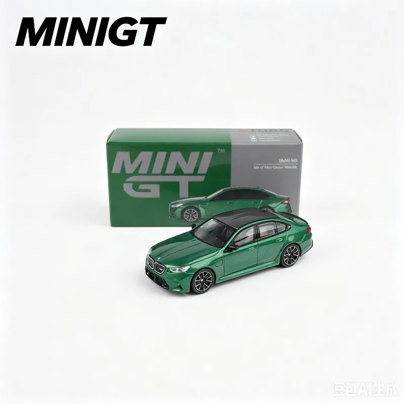 

MINIGT1:64 BMW M5 G90 IsIe of Green # 1086 Alloy Car Model, Simulation Desktop Decoration, Adult Collectibles, Male Toys.
