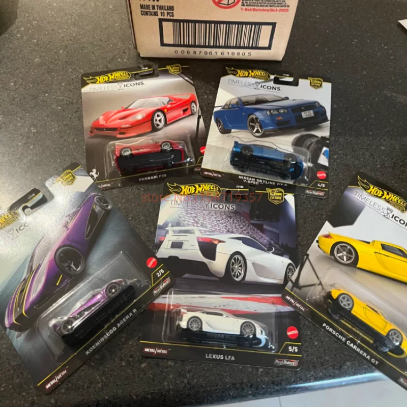 

Культура автомобиля премиум-класса Hot Wheels, вневременные значки Ferrari F50 Porsche Nissan Koenigsegg, масштаб 1:64, литая под давлением коллекция автомобилей, игрушки