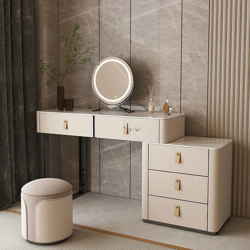 

Light luxury high-end bedroom bedside cabinet solid wood storage cabinet dressing table Makeup Vanities