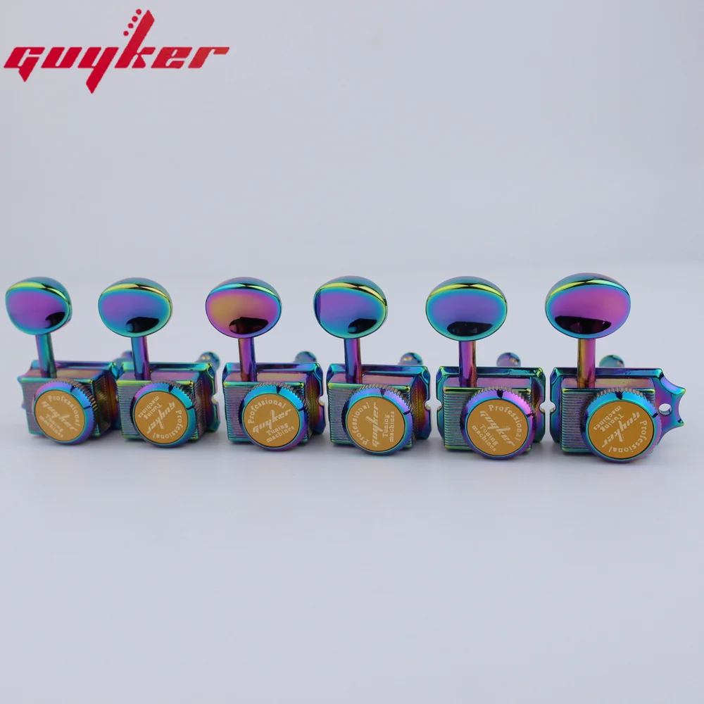 Vintage Locking Tuners Nut Style Electric Guitar Machine Heads Chameleon Rainbow For ST TL Guitar Tuning Pegs Gear ratio 1:15