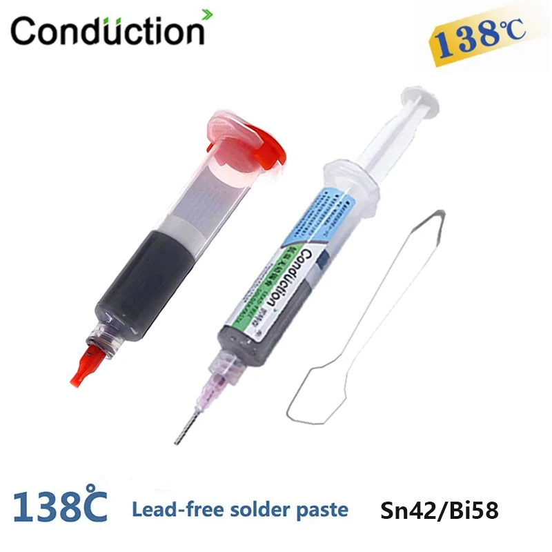 

Syringe Liquid Flux BGA free-Lead Solder Paste Welding Tool low Temperature Melting Point 138C Tin Solder Paste 10cc no-clean