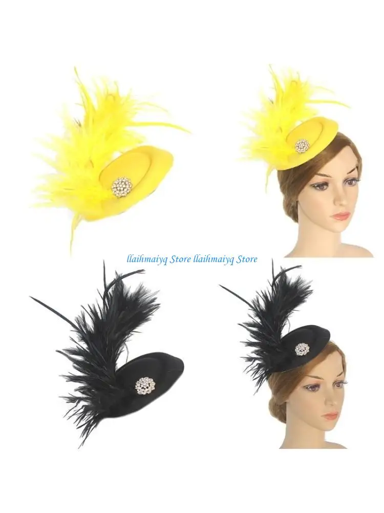 

573B Hair Clip Felt Hat Prom Party Hair Clip Hair Ornament Anti-Slip