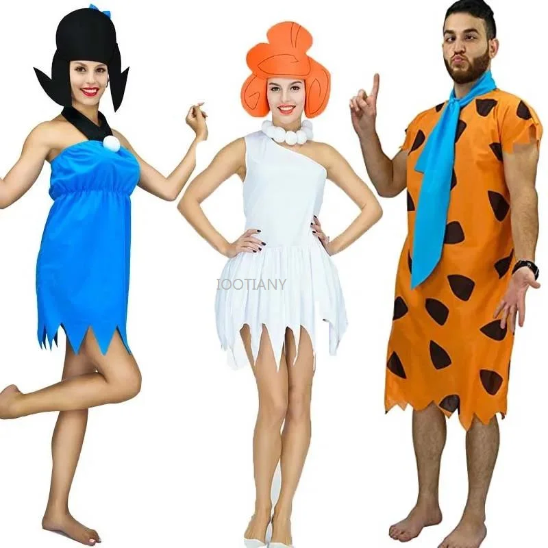 

Primitive Role Play Party Costumes Primitives Wilma Flintstone Adult Cos Parent-children Clothes Savage Stage Performance Outfit