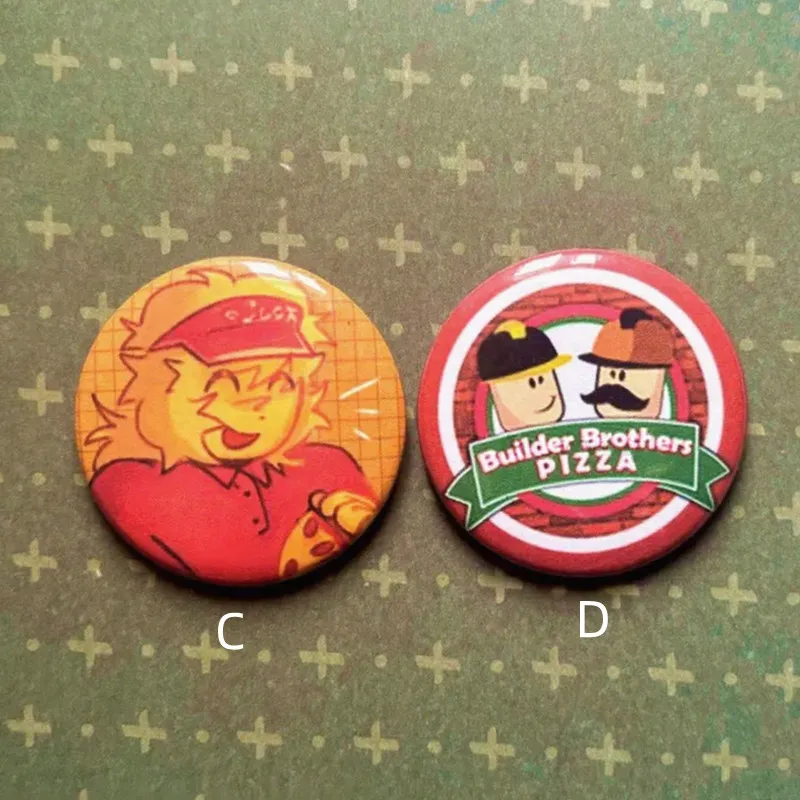 أزرار خلفية للدبوس من R-oblox Work at a Pizza Place - شارة Builderman، Shedletsky، Forsaken، دبابيس شخصية لعبة كرتونية لطيفة #3