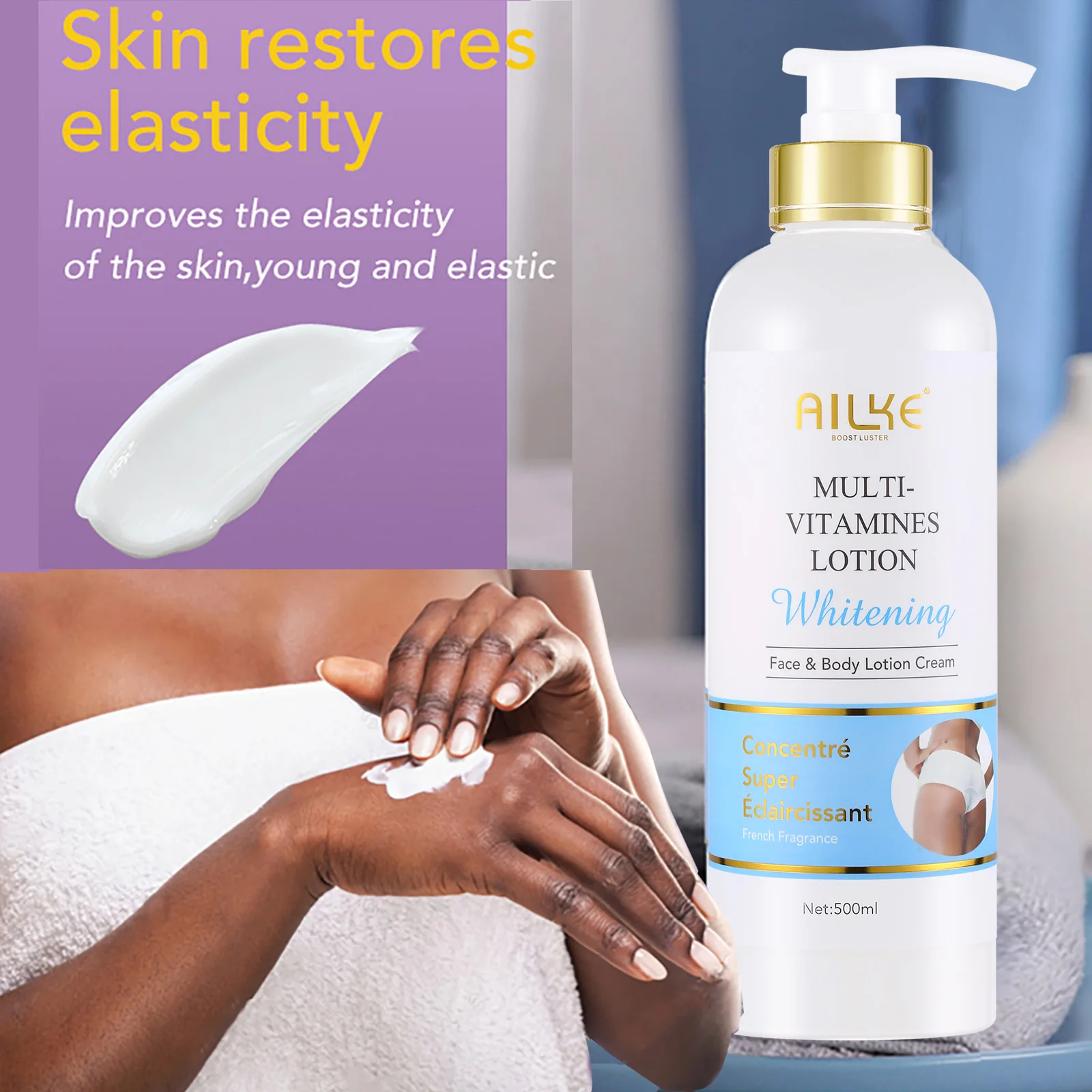 AILKE Natural Multi-Vitamin Lightening Skin Care Kit, Moisturize, Even Toning, Remove Dark and White Spots, Clean & Smooth Skin