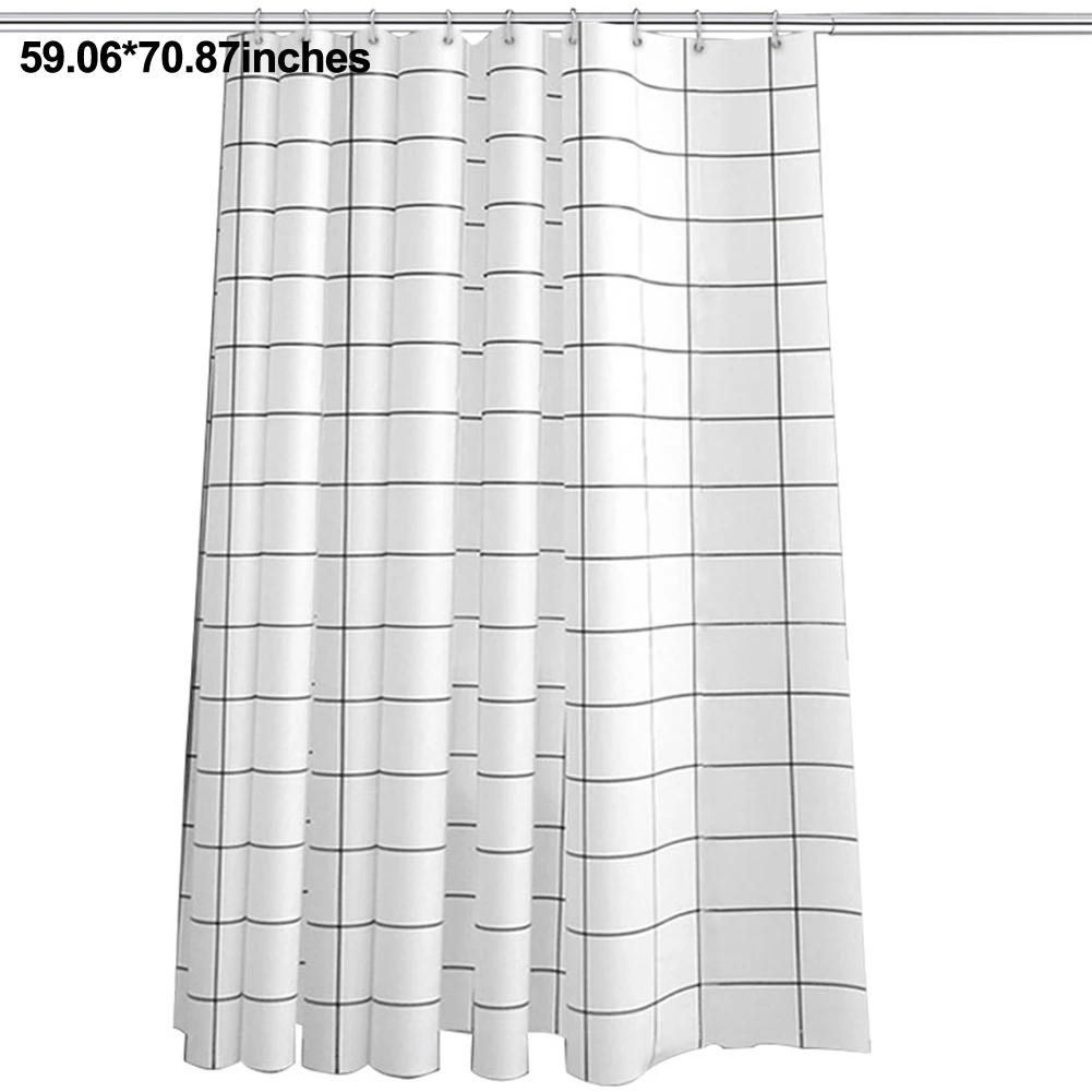 

Checkered Bathroom Curtain Waterproof Shower Curtain Quick Drying Effortless Maintenance Elegant Design Bathroom Privacy Curtain