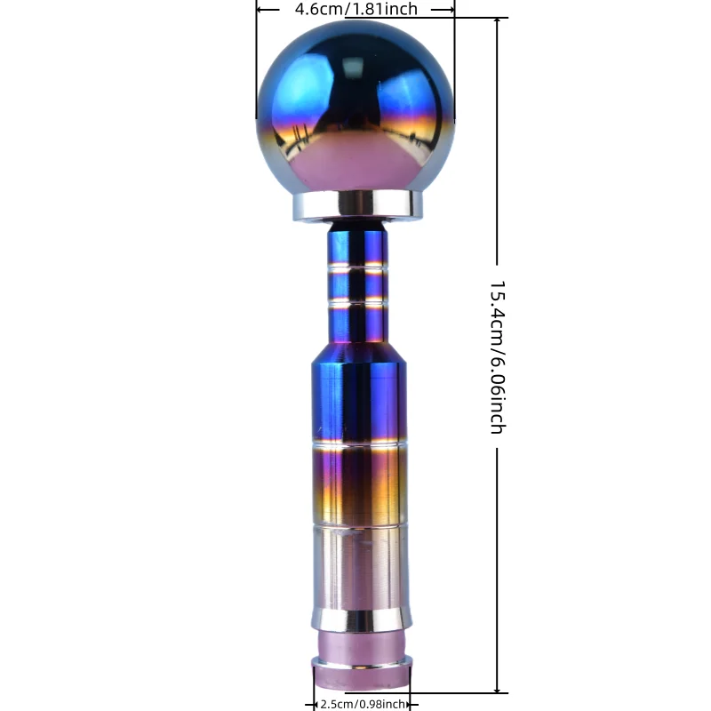 Car Accessory Blue Titanium Aluminum Alloy Gear Shift Knob And Rod, Universal for Manual Transmission