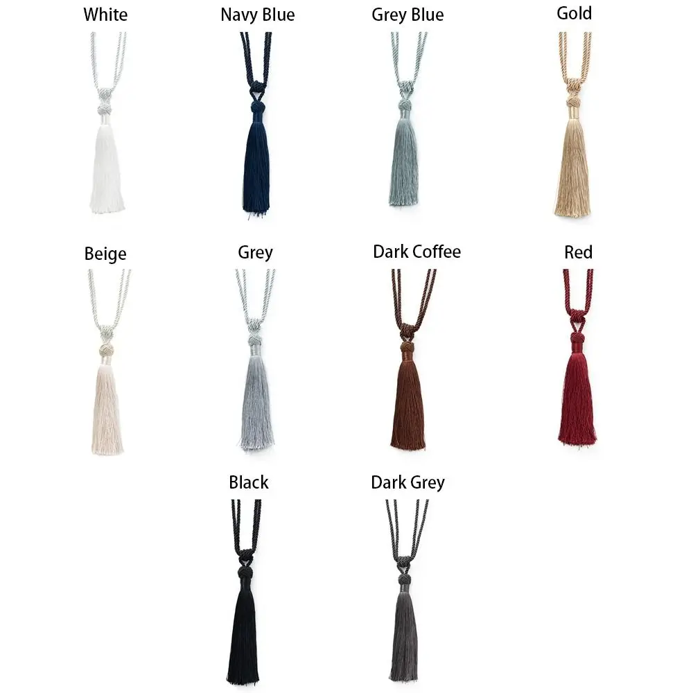 Eleganti fermacravatte per tende con nappe intrecciate, corda in raso, tenda classica, cinturino a sfera, semplice frangia per finestre fatta a mano