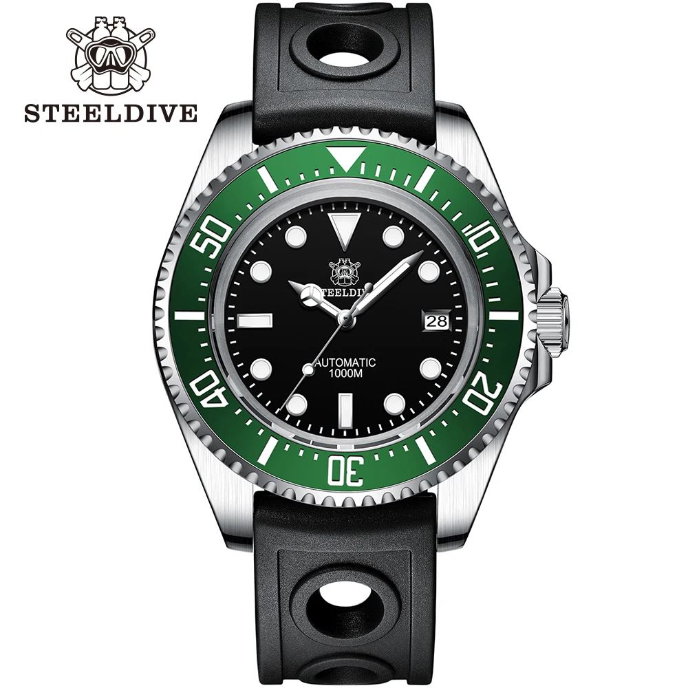 SD1964 Steeldive Brand 2023 Rot-Schwarz 45,4 mm Herren-Saphirglas, leuchtende 1000 m wasserdichte NH35-Taucheruhr mit Keramiklünette 4