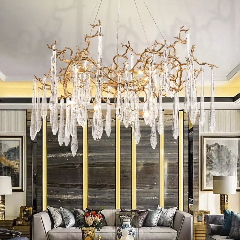 Art Fan Light Luxury French Snot Living Room Post-Modern Bedroom Crystal Chandelier