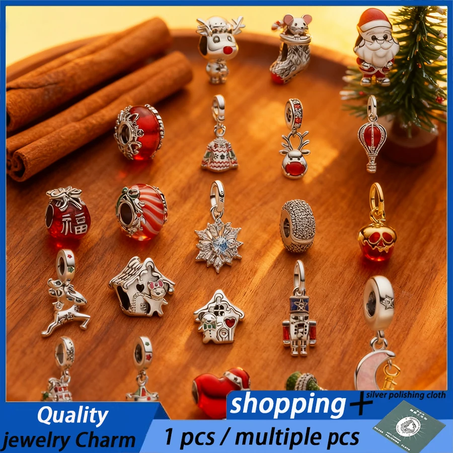 

Новые поступления, изготовление своими руками, подвижный Щелкунчик, Санта-Клаус и пряничный человечек, подвеска из бисера, подходит для оригинального женского браслета, ювелирных изделий