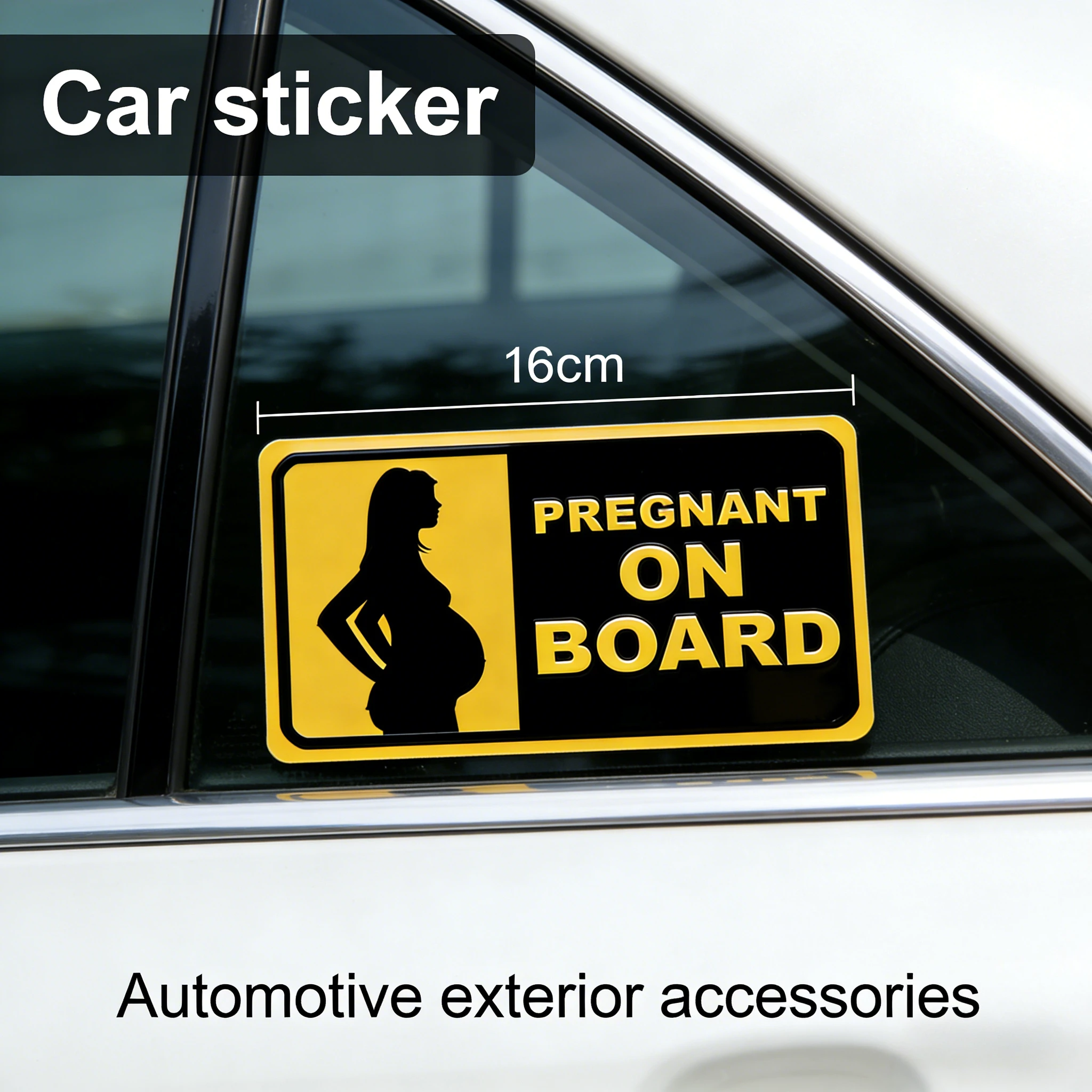 

Pregnant Women Ship Reflective Car Stickers Fashion Decals Auto Exterior Accessories Cartoon Infant Safety Decal 16CM PVC