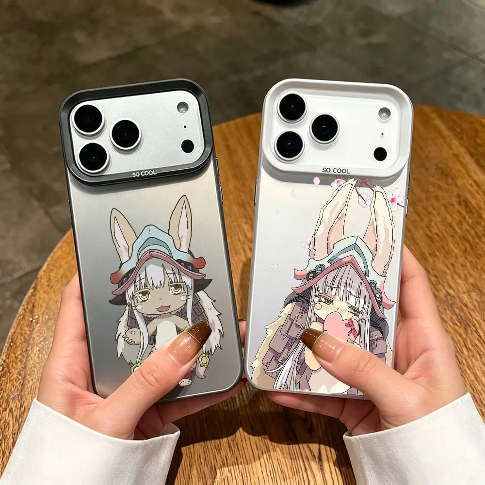 Made in Abyss Cute Nanachi Phone Case For iPhone 17,16,15,14,13,12,11 Plus,Pro Max,XS,Colorful Silver Phone case Funda Cover