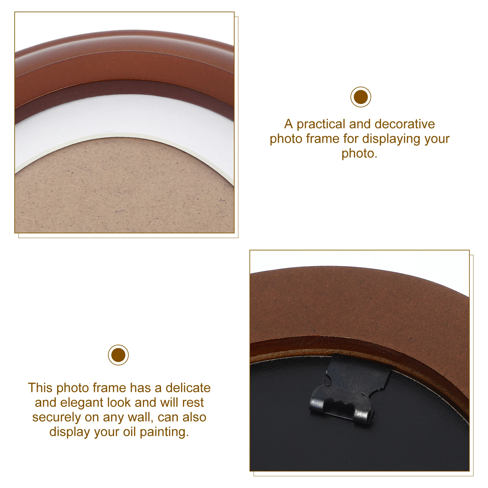 Solid Wood Wall Hanging Photo Frame Oval Photo Frame Ornament Decoration Hanging Picture Frames Classic Decorative Photo Holder
