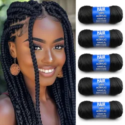 Brazilian Wool Hair Extension For Women African Yaki Synthetic Senegalese Twist Faux Locs Wraps Jumbo Crochet Braiding Hair