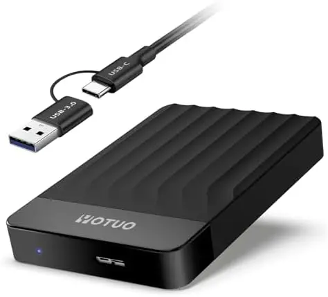 1TB Portable External Hard Drive with USB 3.0 and USB-C
