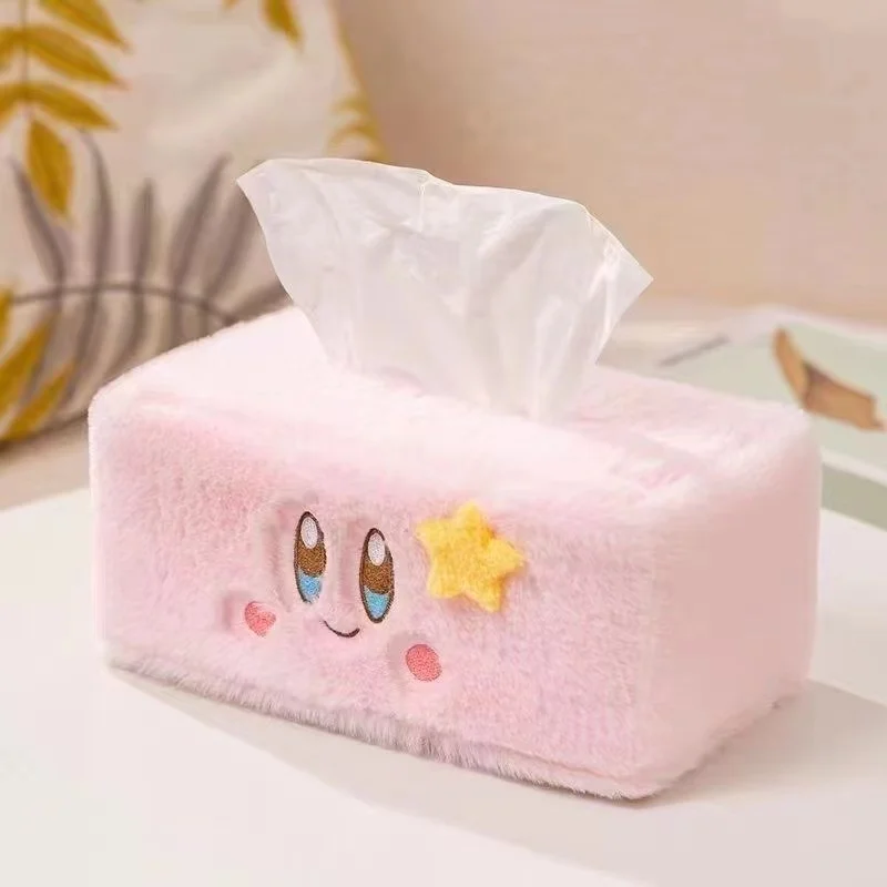 Kawaii Plush Napkin Box Soft Stars Girls Bedroom Bathroom Car Tissue Storage Box INS Cute Drawer Paper Organizer Women XmasGift