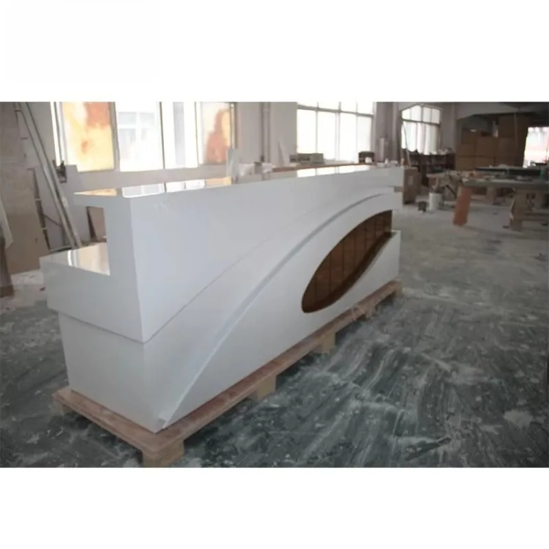 Factory Price Marble Stone Office Furniture High Quality Modern Beauty Salon Reception Desk Customized