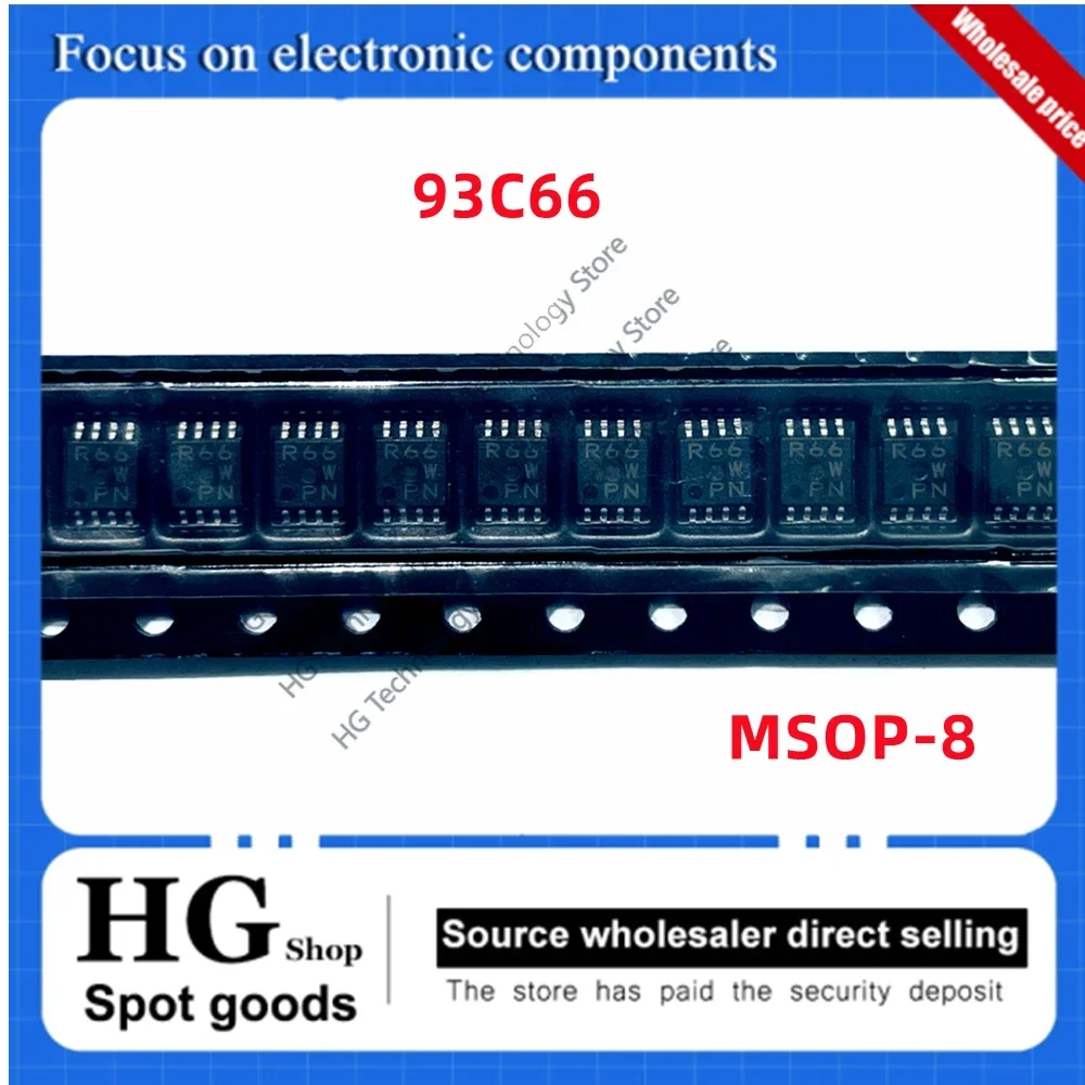 2pcs/Lot Original BR93L66RFVM C66 R66 93C66 93C66C-I/MS R66W MSOP8 EEPROM IC chip