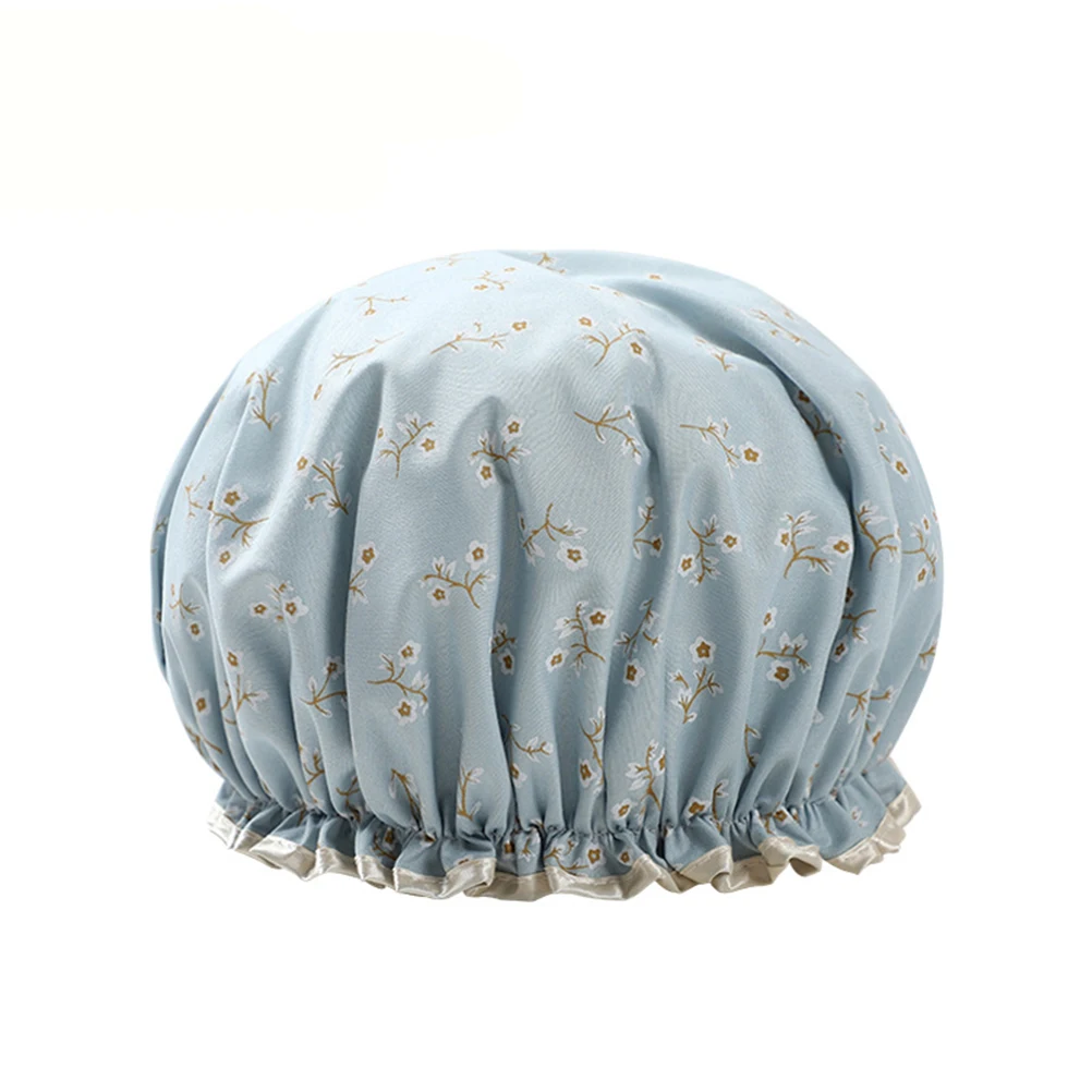 

2Pcs Shower Cap Waterproof Bath Caps for Women Satin EVA Material Durable Lightweight Pattern Hair Accessories Bath