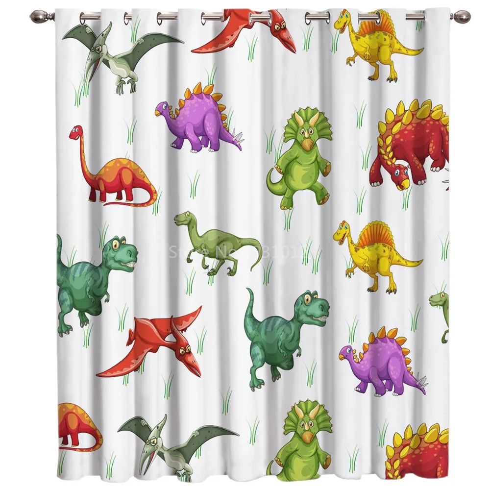 Cartoon Animal Cute Dinosaur Window Curtain Children's Bedroom Curtains Home Curtains for Living Room