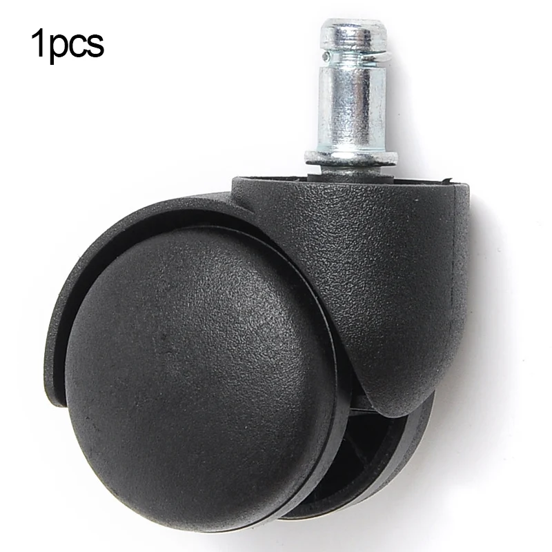 1 Pcs 2 Inch Caster Nylon Wheel Executive Chair Office 360 Degree Chair Swivel Rollers High Quality Stem Universal Mute Black