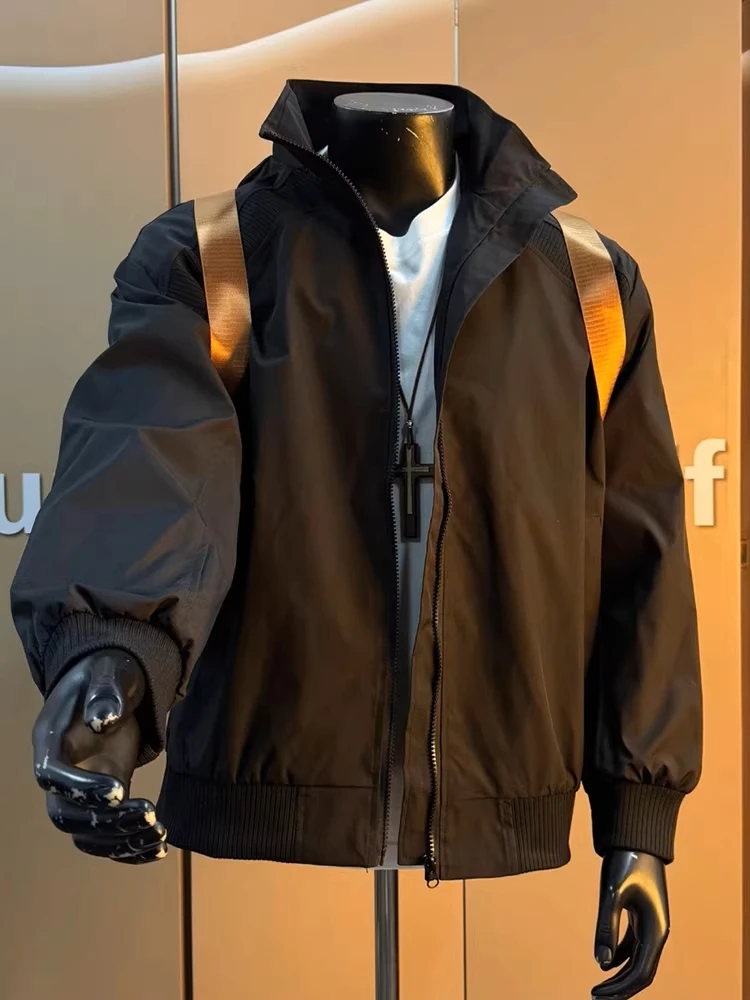 

Мужская демисезонная куртка-бомбер Bla Deconstructed с воротником-стойкой, в американском стиле, ветрозащитная, для весеннего сезона