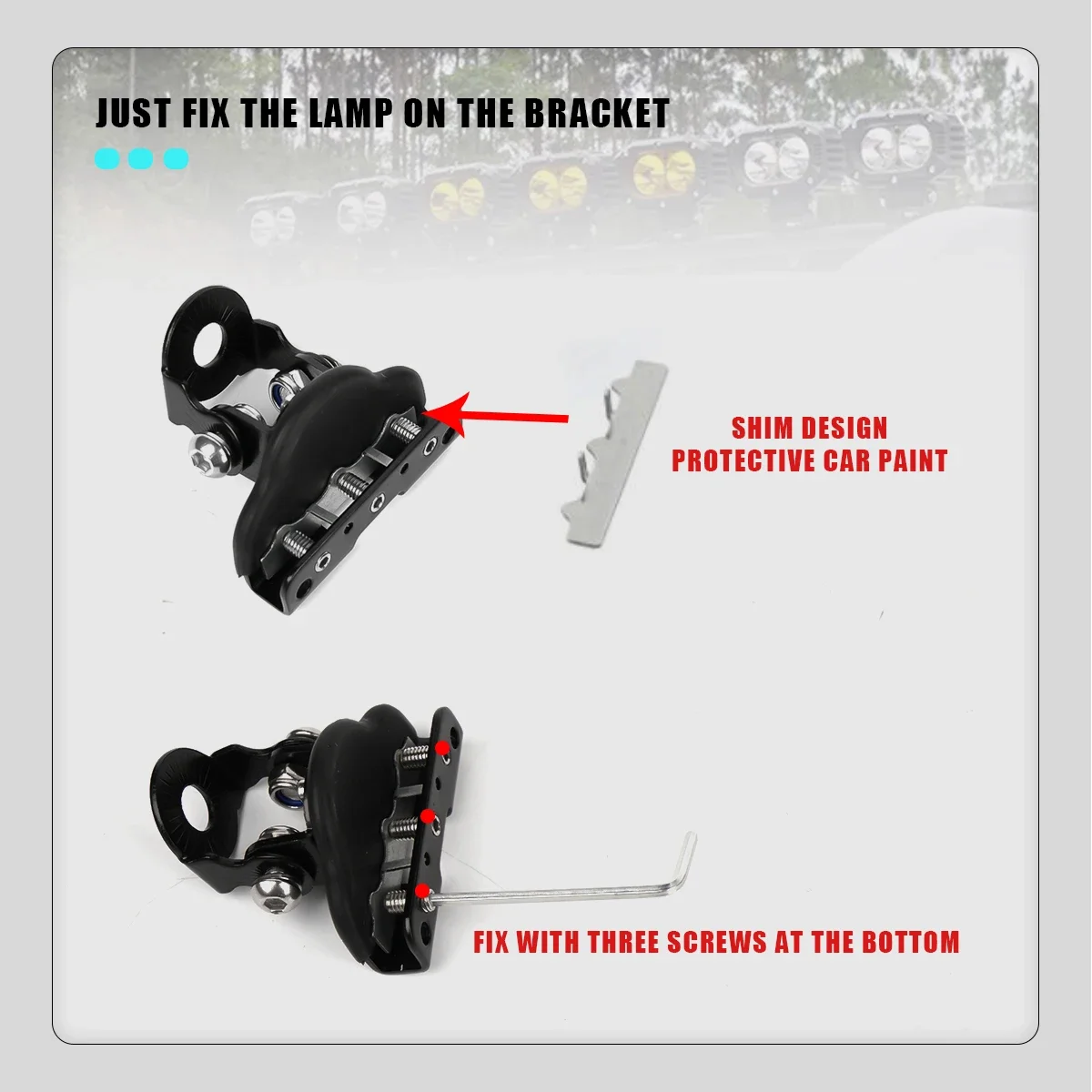 2 قطعة الفولاذ المقاوم للصدأ العالمي السيارات السيارات A-عمود هود LED العمل دعامة إضاءة حامل المشبك غطاء المحرك شريط مصابيح مشبك تثبيت