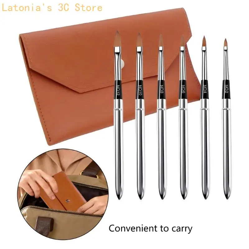 Portable 6 Piece Watercolor Brush Collection Featuring Retractable Designs For Easy Storage X3UB