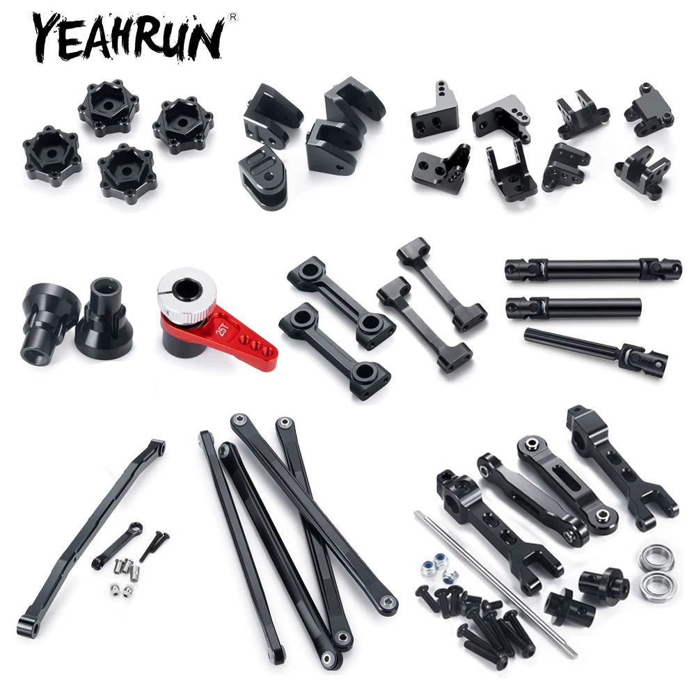 YEAHRUN-adaptadores hexagonales de eje de transmisión de Metal, manguito de eje, eslabones de dirección, fijación de carrocería de coche, soporte de choque para piezas de camión monstruo RC 1/8 LMT
