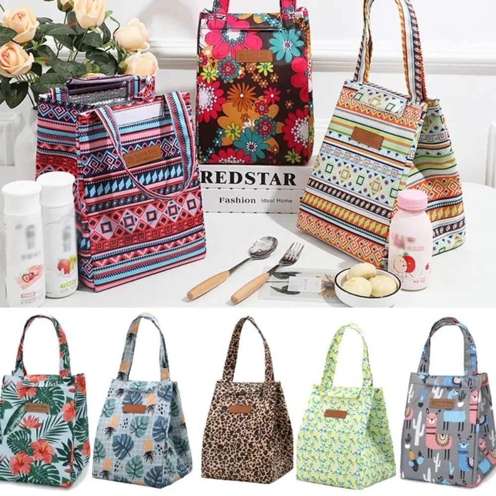 Oxford Cloth Insulated Lunch Bag Picnic Waterproof Camping Food Drink Cooler Bag Travel Bag Ice Pack Food Storage Box Adult Kids